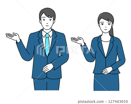引導男人和女人_向量插圖 127483650