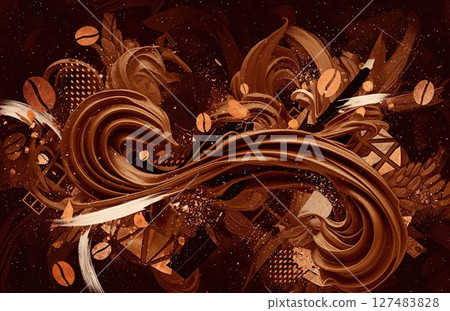 Mocha Abstract Design Featuring Expressive Lines, Bold Forms, and Soft Color Layers in a Minimal Digital Canvas With Rich Texture and Contrast Mocha Abstract Design Featuring Expressive Lines, Bold Forms, and Soft Color Layers in a Minimal Digital Canvas With Rich Texture and Contrast 127483828