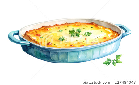 Gratin watercolor illustration 127484048