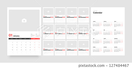 Monthly calendar layout for 2026. Planner diary. Monthly calendar layout for 2026. Planner diary. 127484467