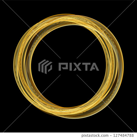 Futuristic golden circular ring. Luxury ring frame. Round border Futuristic golden circular ring. Luxury ring frame. Round border 127484788