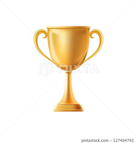 3D Gold Award Cup. Winner trophy. Award ceremony 127484792