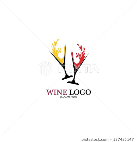 Wine logo design template.vector illustration of icon-vector Wine logo design template.vector illustration of icon-vector 127485147