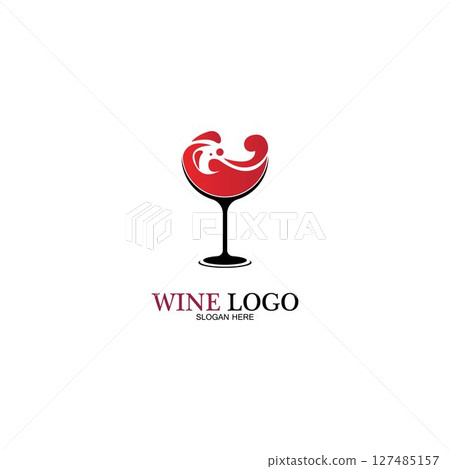 Wine logo design template.vector illustration of icon-vector 127485157
