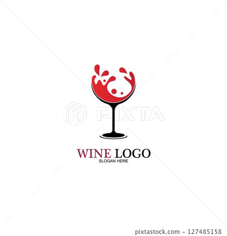 Wine logo design template.vector illustration of icon-vector 127485158