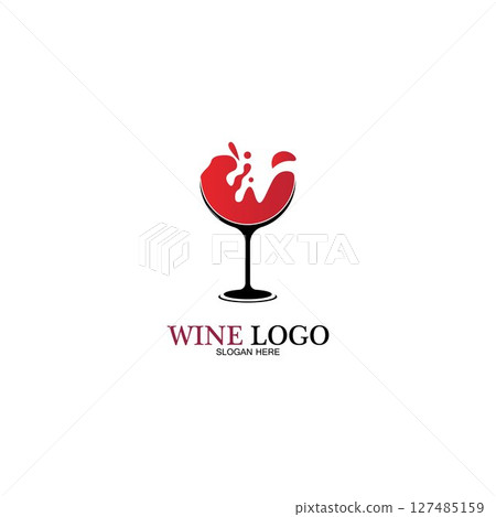 Wine logo design template.vector illustration of icon-vector Wine logo design template.vector illustration of icon-vector 127485159