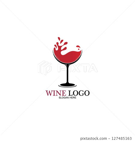 Wine logo design template.vector illustration of icon-vector Wine logo design template.vector illustration of icon-vector 127485163