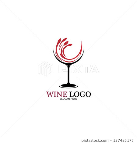 Wine logo design template.vector illustration of icon-vector Wine logo design template.vector illustration of icon-vector 127485175