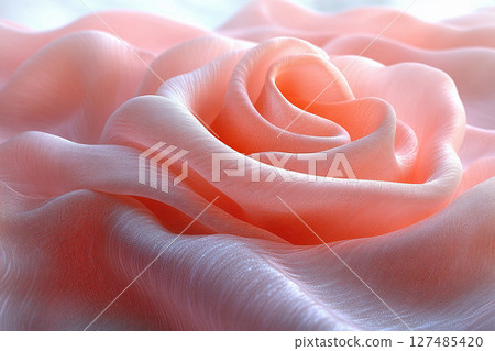 Elegant silk scarf with soft, flowing folds, highlighting its luxurious texture against a simple white background. Elegant silk scarf with soft, flowing folds, highlighting its luxurious texture against a simple white background. 127485420