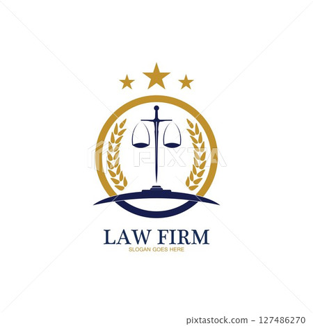 Law Firm logo and icon design template-vector 127486270
