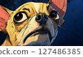 Chihuahua with expressive face, showing curiosity and alertness, vibrant colors and detailed features 127486385