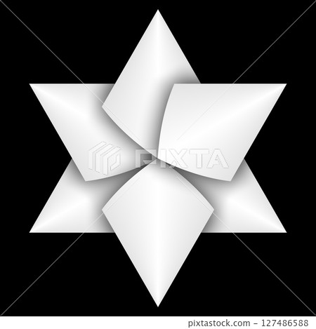 Simple white flower isolated on black background. 127486588