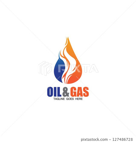 Oil and Gas logo design vector icon template 127486728