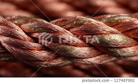 High-Resolution Close-Up of Copper Wire. Generative AI 127487002