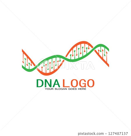 DNA vector logo design template.modern medical logotype.laboratory science icon symbol.colorful pharmacology sign-vector 127487137