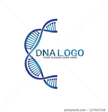 DNA vector logo design template.modern medical logotype.laboratory science icon symbol.colorful pharmacology sign-vector 127487148