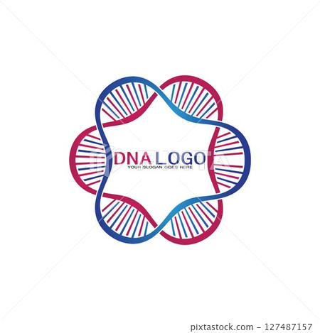 DNA vector logo design template.modern medical logotype.laboratory science icon symbol.colorful pharmacology sign-vector 127487157