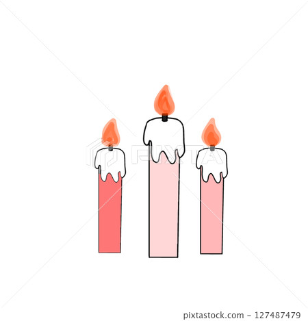 簡單的燭光火焰生日 127487479