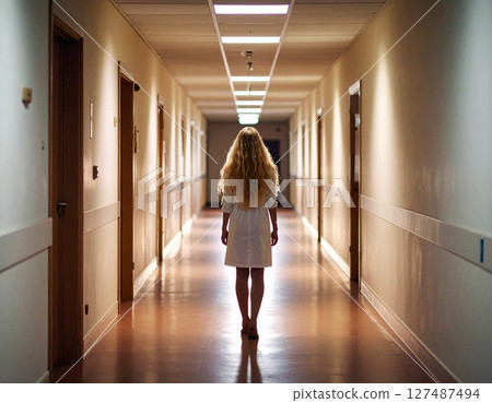 Wandering the halls of a psychiatric hospital 127487494