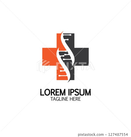 Health Cross DNA logo icon design template 127487554