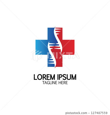 Health Cross DNA logo icon design template Health Cross DNA logo icon design template 127487559