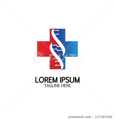 Health Cross DNA logo icon design template Health Cross DNA logo icon design template 127487560