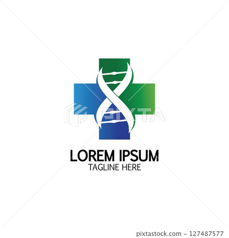 Health Cross DNA logo icon design template 127487577