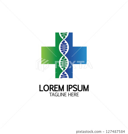 Health Cross DNA logo icon design template Health Cross DNA logo icon design template 127487584