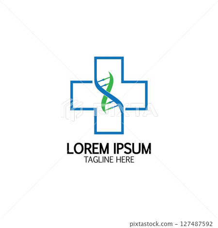 Health Cross DNA logo icon design template 127487592