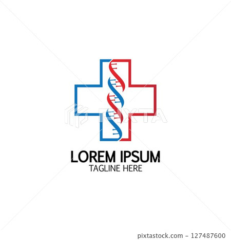 Health Cross DNA logo icon design template 127487600