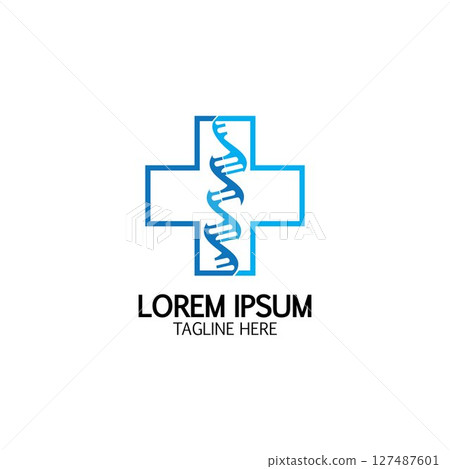 Health Cross DNA logo icon design template Health Cross DNA logo icon design template 127487601