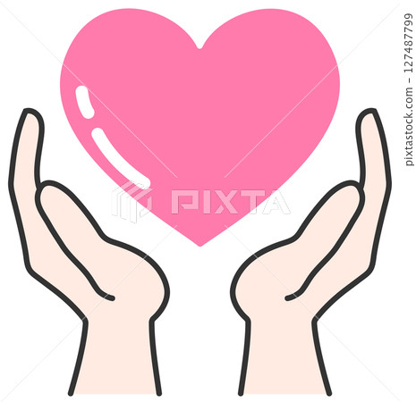 一隻手捧著一顆心 127487799