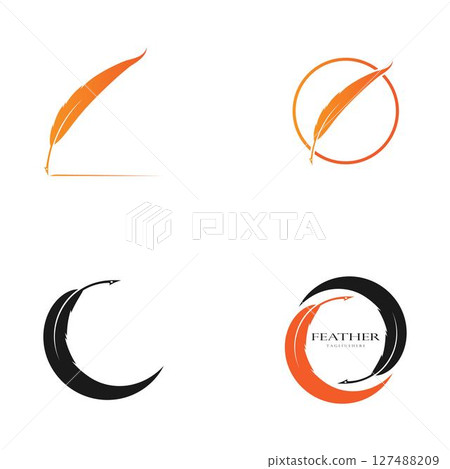 feather logo vector template illustration design 127488209