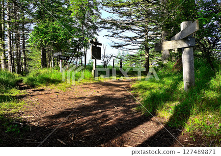 Misaka Mountains: The summit of Mt. Kinashi in summer 127489871