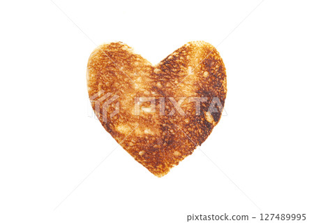 Heart-Shaped Toast isolated on white 127489995