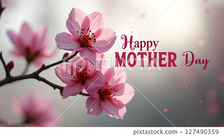 Beautiful Pink Cherry Blossoms Background for Happy Mother's Day Celebration Beautiful Pink Cherry Blossoms Background for Happy Mother's Day Celebration 127490359