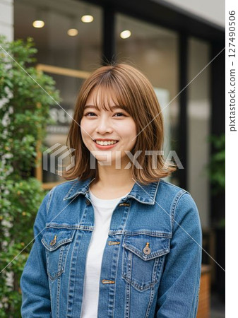 走在城市的一名婦女 127490506