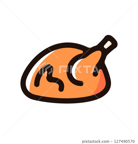 Turkey illustration icon (meat dish, Thanksgiving, food and drink menu material) 127490570