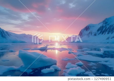 sunset in the ocean 127490951