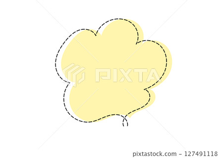 A simple and cute speech bubble made with dotted lines - Yellow A simple and cute speech bubble made with dotted lines - Yellow 127491118