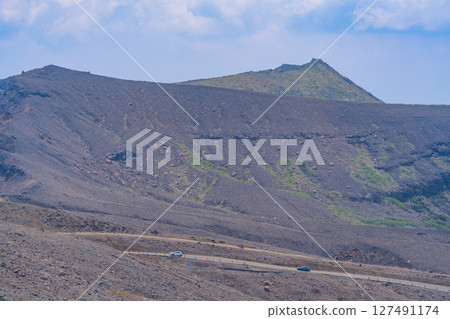 (Kumamoto Prefecture) Mount Aso - Toll road to the Nakadake crater of Mount Aso Park (Kumamoto Prefecture) Mount Aso - Toll road to the Nakadake crater of Mount Aso Park 127491174