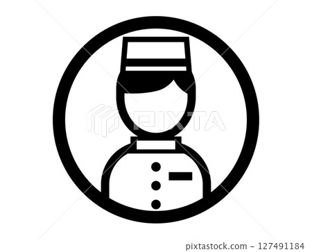 飯店工作人員圓形簡單單色插圖圖標 127491184