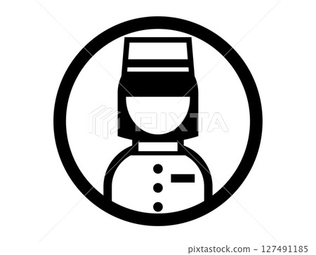 Hotel staff round simple monochrome illustration icon 127491185