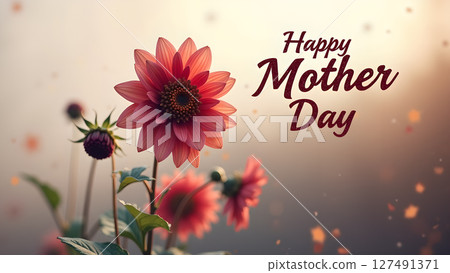 Elegant Happy Mother's Day floral greeting with soft focus and warm tones Elegant Happy Mother's Day floral greeting with soft focus and warm tones 127491371