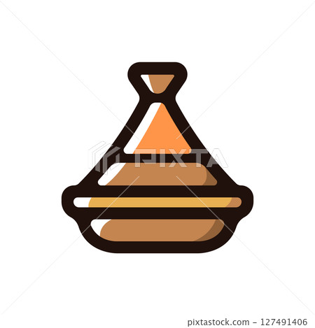 Tajine pot illustration icon (Moroccan cuisine, North Africa, food and drink menu material) 127491406