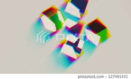 Colorful abstract background of cubes and squares Colorful abstract background of cubes and squares 127491431