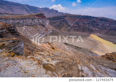 （熊本縣）阿蘇山 - 中岳火山口壁可見黏合地形 127491674
