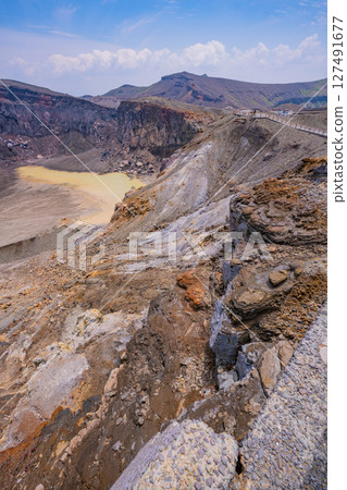 （熊本縣）阿蘇山 - 中岳火山口壁可見黏合地形 127491677