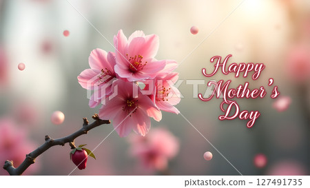 Beautiful Happy Mother's Day Blossoms Greeting for Celebrations and Appreciation Beautiful Happy Mother's Day Blossoms Greeting for Celebrations and Appreciation 127491735