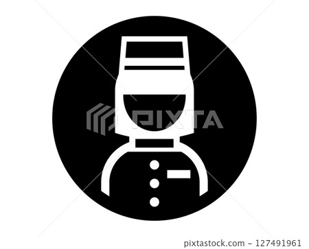 Hotel staff round simple monochrome outline illustration icon Hotel staff round simple monochrome outline illustration icon 127491961